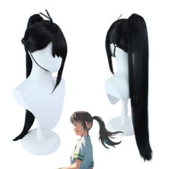Suzume Iwado Suzume Cosplay Wigs Black Ponytail Wigs