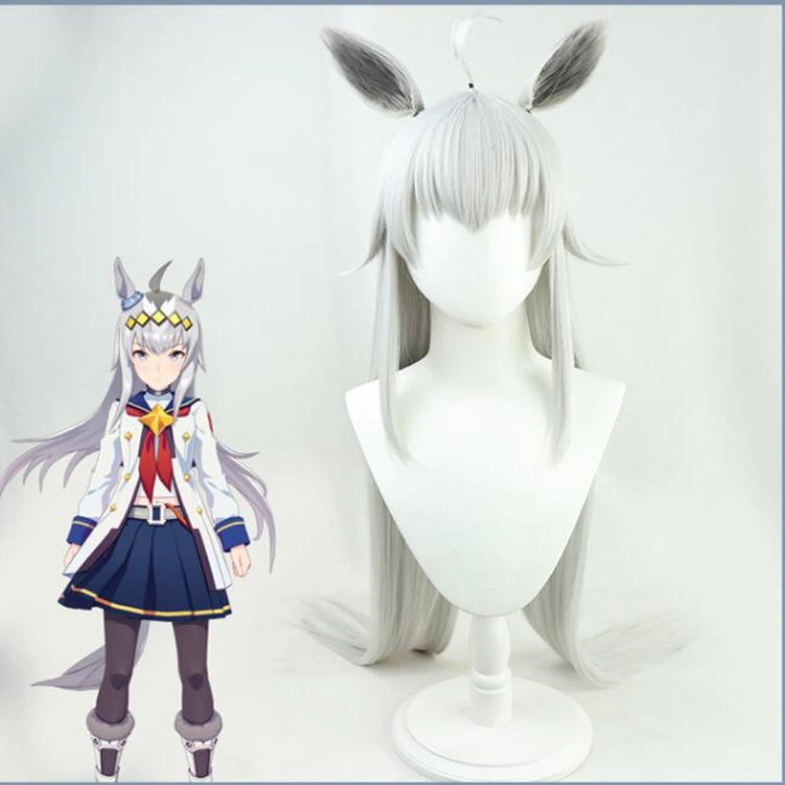 Uma Musume: Pretty Derby Cosplay Oguri Cap Cosplay Silver Wigs 3 Uma Musume: Pretty Derby Cosplay Oguri Cap Cosplay Silver Wigs
