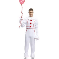 Unisex White Clown Suit Cosplay Costume -Procosplayshop Unisex White Clown Suit Cosplay Costume 2