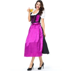 Women Bavarian Beer Festival Oktoberfest Purple Long Party Dress Waitress Costume -Procosplayshop Women Bavarian Beer Festival Oktoberfest Purple Long Party Dress Waitress Costume 4