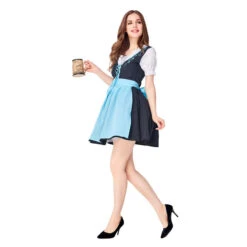 Women Bavarian Beer Oktoberfest Blue Party Maid Dress Costume -Procosplayshop Women Bavarian Beer Oktoberfest Blue Party Dress Costume 5