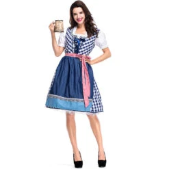 Women Bavarian Beer Oktoberfest Plaid Dress Waitress Costume -Procosplayshop Women Bavarian Beer Oktoberfest Plaid Dress Waitress Costume 4