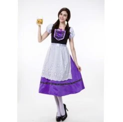 Women Beer Festival Oktoberfest Bavarian Traditional Costume Purple Dress -Procosplayshop Women Beer Festival Oktoberfest Bavarian Traditional Costume Purple Dress 2