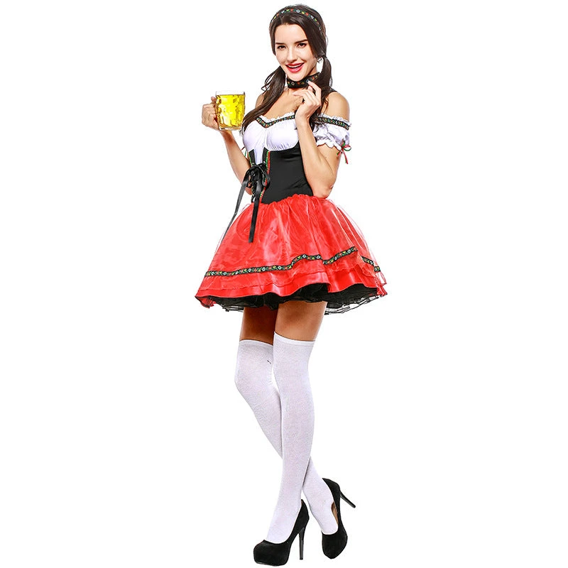 Women German Bavarian Oktoberfest Drindl Sexy Dress Costume 4 Women German Bavarian Oktoberfest Drindl Sexy Dress Costume - Image 2