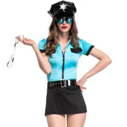 Women Lady Cop Officer Blue Costume Suit -Procosplayshop Women Lady Cop Officer Blue Costume Suit 2